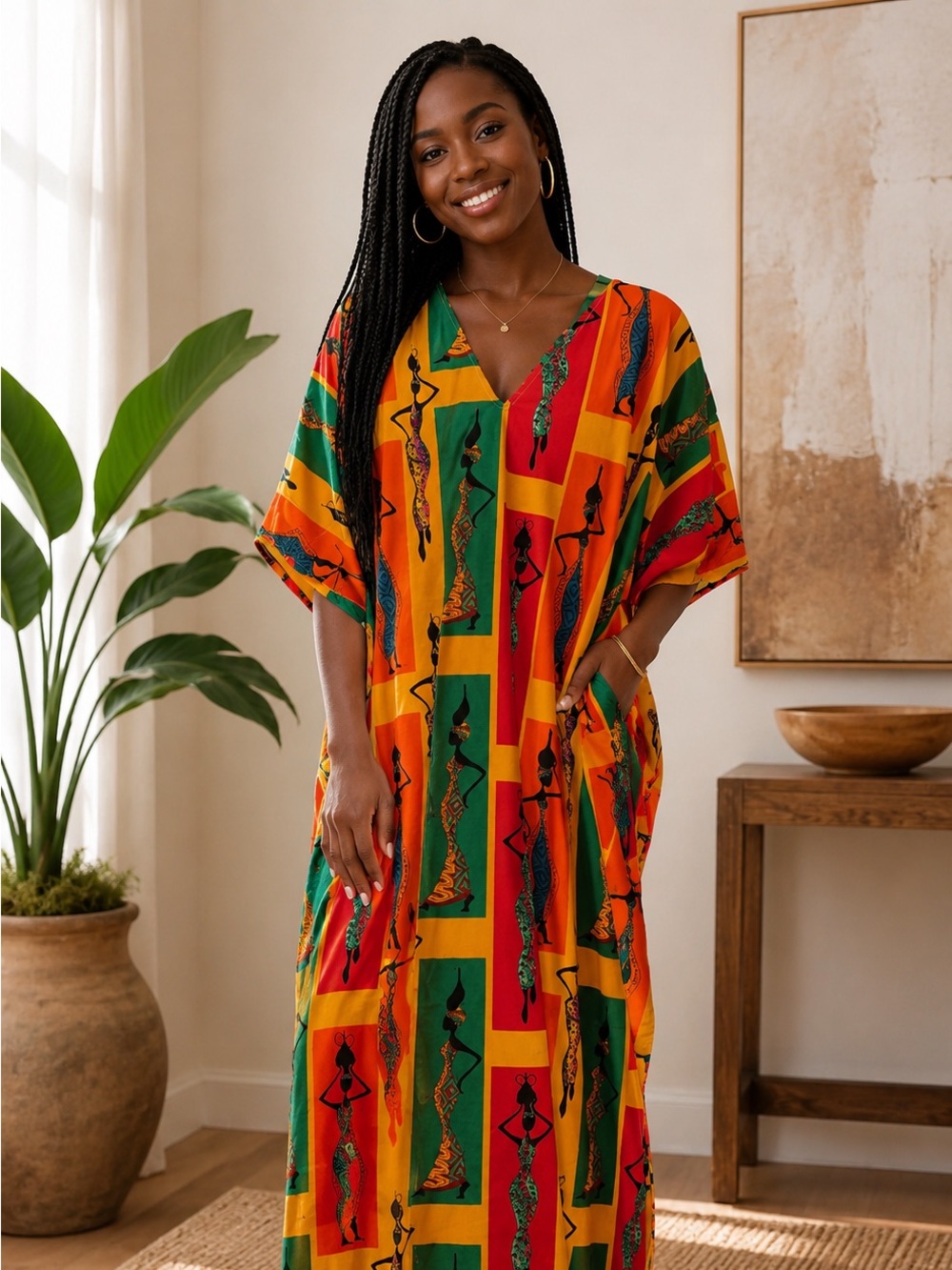 [One Size] "Collective Heartbeat: Brilliance & Bounty" Gypsie Blu Kaftan/MuMu